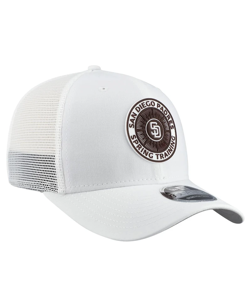 New Era Men's White San Diego Padres 2026 Spring Training Fan Pack 9SEVENTY Adjustable Trucker Hat