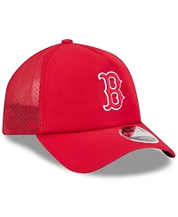New Era Men's Red Boston Red Sox 2026 Batting Practice Apex 9FORTY Adjustable Trucker Hat