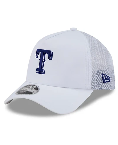 New Era Men's White Texas Rangers 2026 Batting Practice Apex 9FORTY Adjustable Trucker Hat