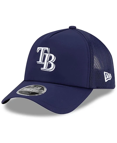 New Era Men's Navy Tampa Bay Rays 2026 Batting Practice Apex 9FORTY Adjustable Trucker Hat