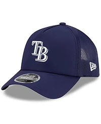 New Era Men's Navy Tampa Bay Rays 2026 Batting Practice Apex 9FORTY Adjustable Trucker Hat