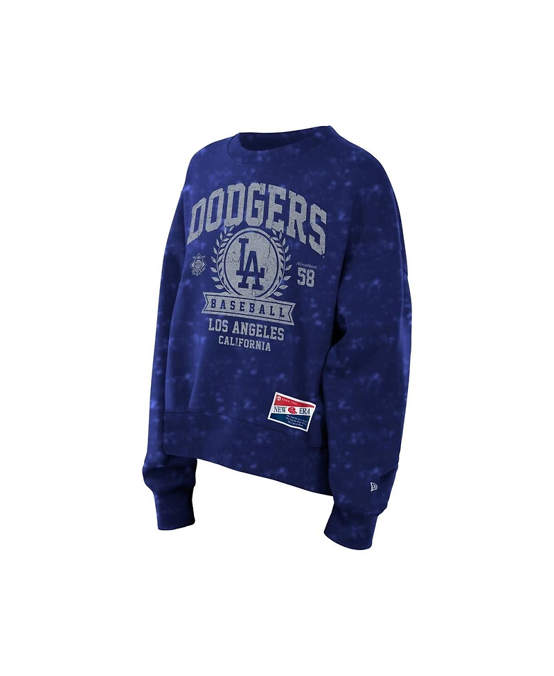 New Era Women's Royal Los Angeles Dodgers Throwback Oversized Boxy Sweatshirt
