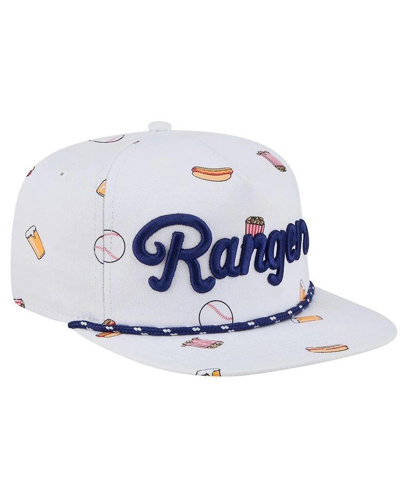 New Era Men's White Texas Rangers Team Cheer Rope 19TWENTY Adjustable Hat