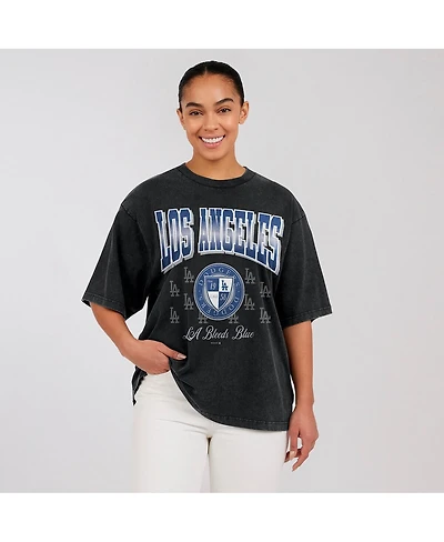 Wear by Erin Andrews Women's Black Los Angeles Dodgers Oversized Boyfriend T-Shirt