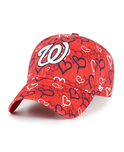 '47 Brand Big Girls Red Washington Nationals Mural Clean Up Adjustable Hat