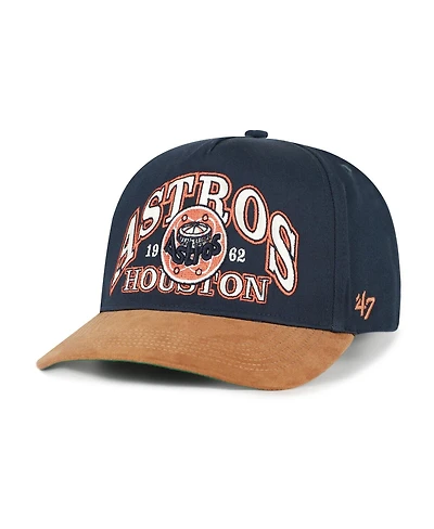 '47 Brand Men's Navy/Brown Houston Astros Cooperstown Break Wood Suede Hitch Adjustable Hat