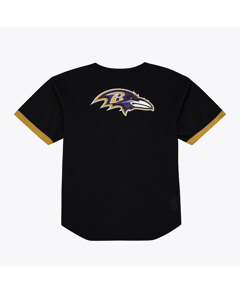 Mitchell & Ness Men's Black Baltimore Ravens Head Coach Mesh Full-Button Fashion Jersey