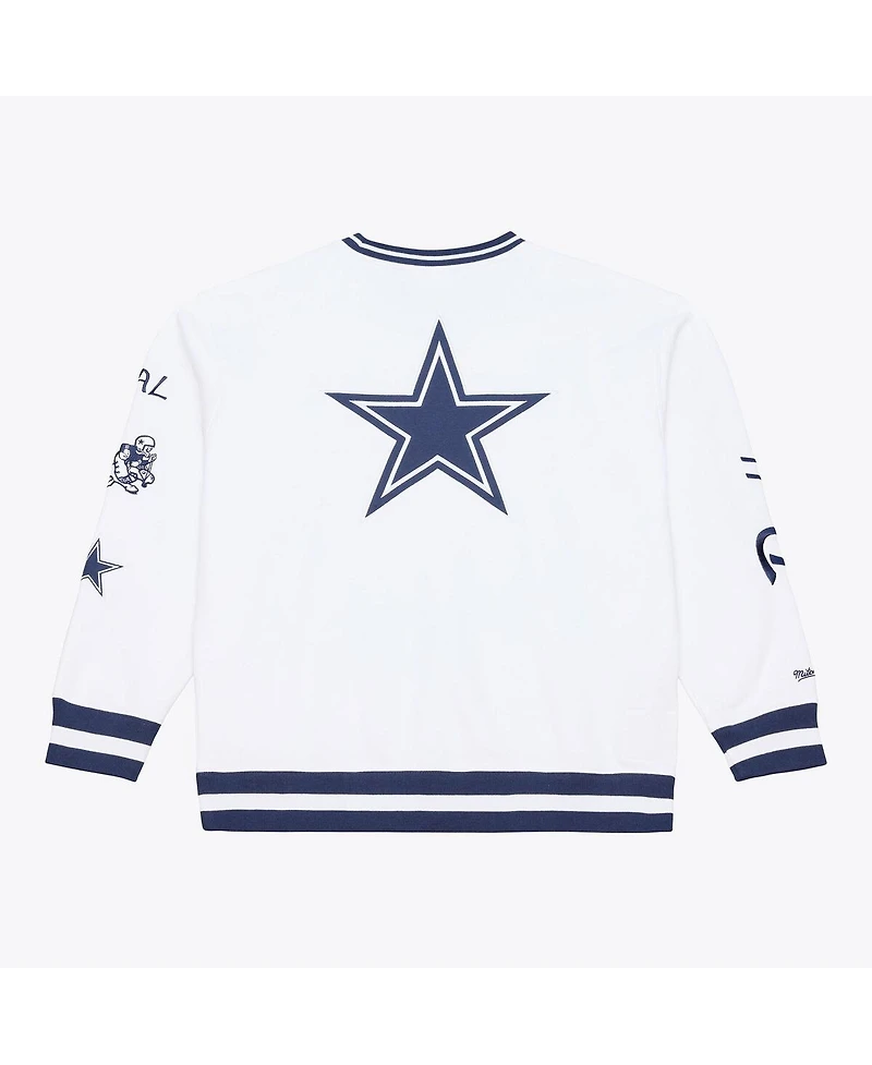 Mitchell & Ness Men's White Dallas Cowboys White Out Fleece Sweatshirt
