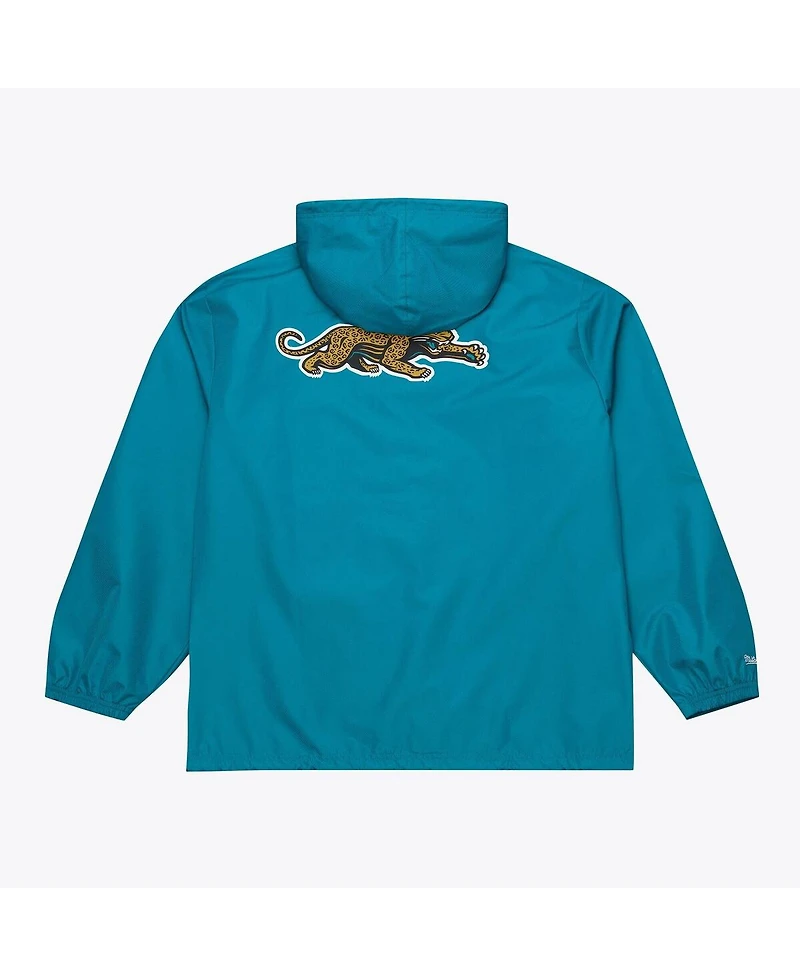 Mitchell & Ness Men's Teal Jacksonville Jaguars Coaches Full-Snap Hooded Windbreaker Jacket