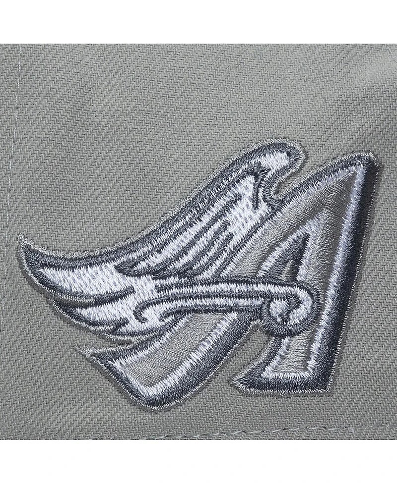 Mitchell & Ness Men's Gray California Angels Cooperstown Thunderstorm Head Coach Pro-Crown Adjustable Hat