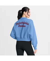 Nike Women's Light Blue Philadelphia Phillies Primetime Phoenix Fleece Half-Zip Sweatshirt