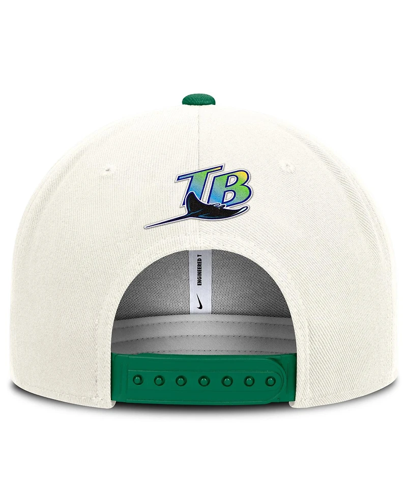 Nike Men's Cream/Green Tampa Bay Rays Cooperstown Pro Dri-fit Snapback Hat