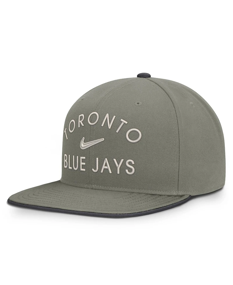 Nike Men's Olive Toronto Blue Jays Pro Dri-fit Snapback Hat