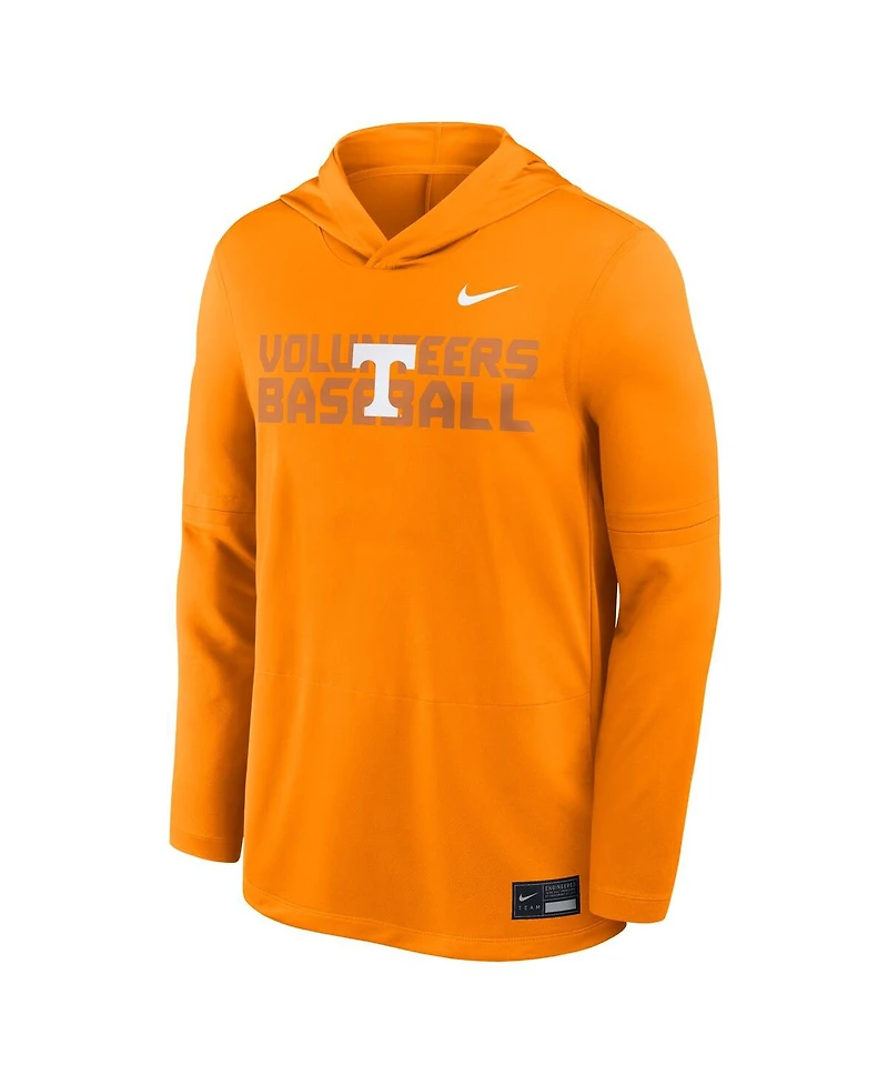 Nike Men's Tennessee Orange Volunteers Dugout Dri-fit Long Sleeve Hooded T-Shirt