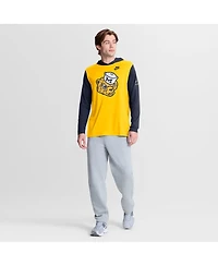 Nike Men's Maize/Navy Michigan Wolverines Campus Legacy Tri-Blend Long Sleeve Hooded T-Shirt