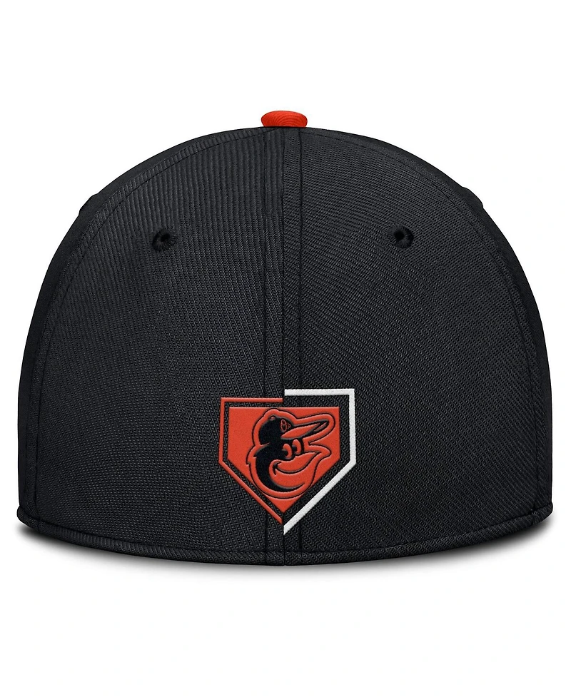 Nike Men's Black Baltimore Orioles Primetime Rise Dri-fit Flex Hat