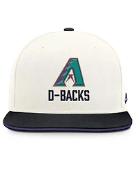 Nike Men's Cream/Black Arizona Diamondbacks Cooperstown Pro Dri-fit Snapback Hat