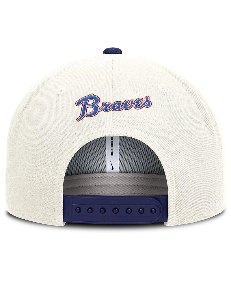 Nike Men's Cream/Royal Atlanta Braves Cooperstown Pro Dri-fit Snapback Hat