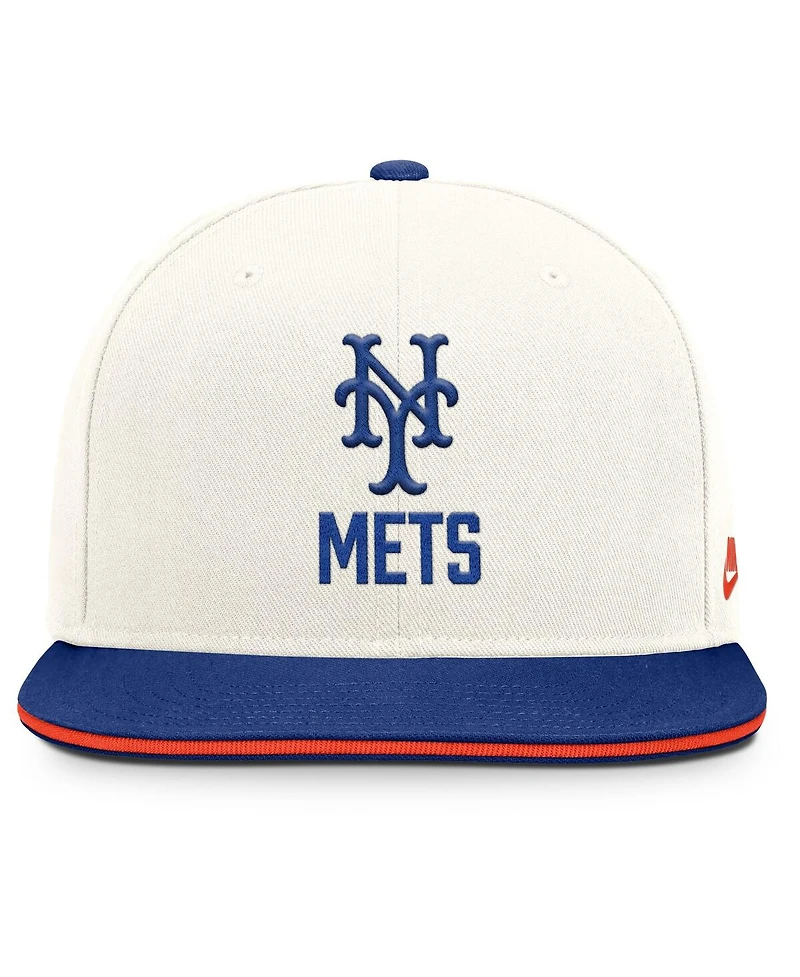 Nike Men's Cream/Royal New York Mets Cooperstown Pro Dri-fit Snapback Hat