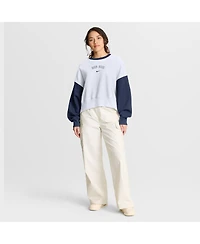 Nike Women's White/Navy Boston Red Sox Oversized High Hip Fleece Sweatshirt