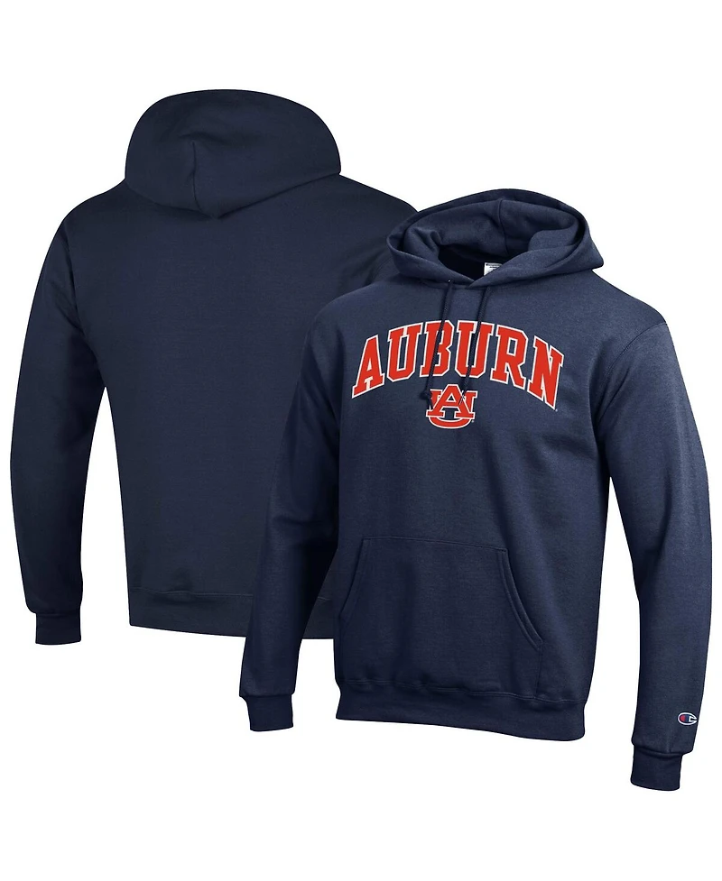 Champion Men's Navy Auburn Tigers Arched Logo Fleece Pullover Hoodie