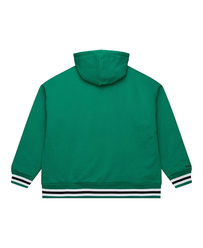Mitchell & Ness Men's Green Boston Celtics Throw It Back Quilted Fleece Quarter-Zip Hoodie