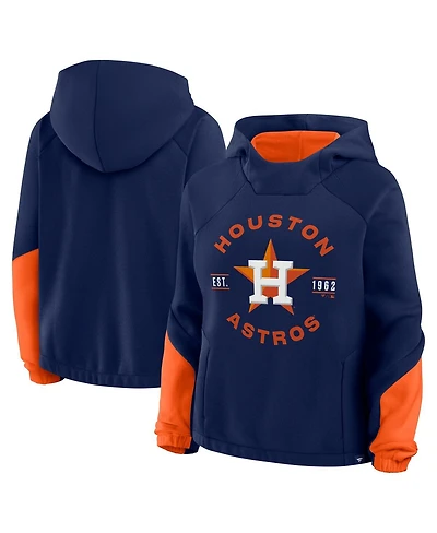 Fanatics Women's Navy Houston Astros Oversized Time to Win Pullover Hoodie