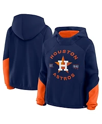 Fanatics Women's Navy Houston Astros Oversized Time to Win Pullover Hoodie