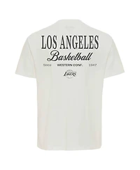 Sportiqe Men's and Women's Cream Los Angeles Lakers Athletic Club Collection Duke Relaxed fit Premium T-Shirt