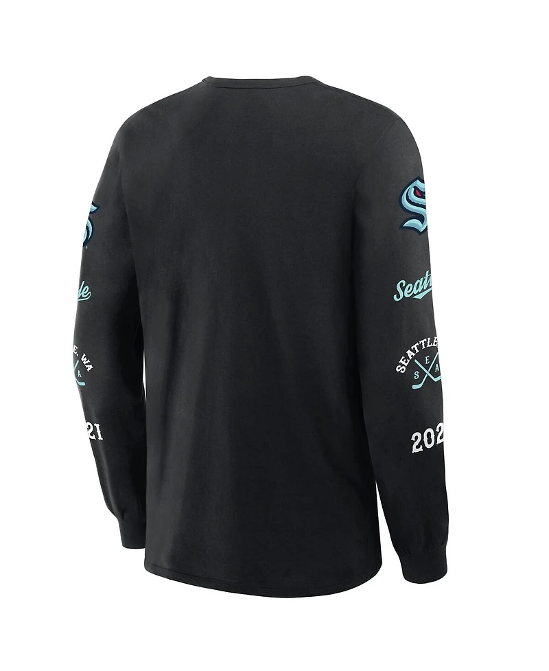 Fanatics Men's Black Seattle Kraken Boxed Legacy Long Sleeve T-Shirt