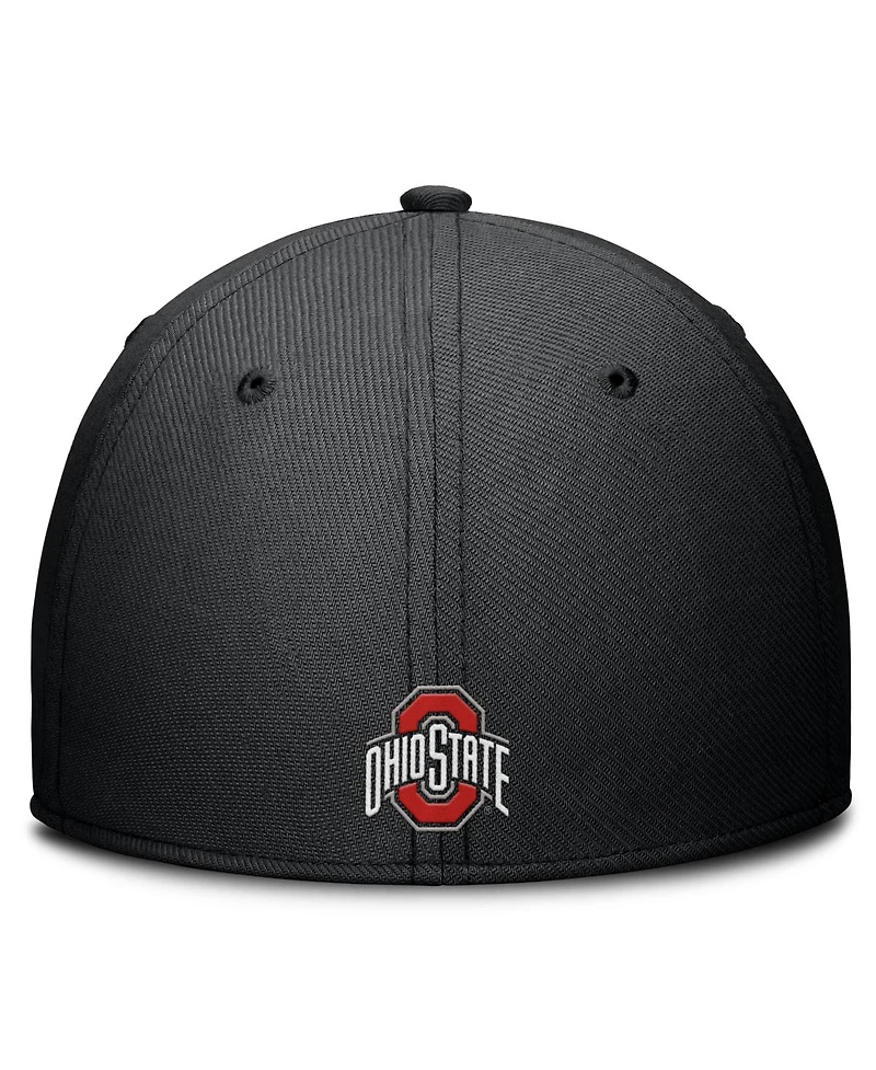 Nike Men's Black Ohio State Buckeyes Rise The Dri-fit Flex Hat