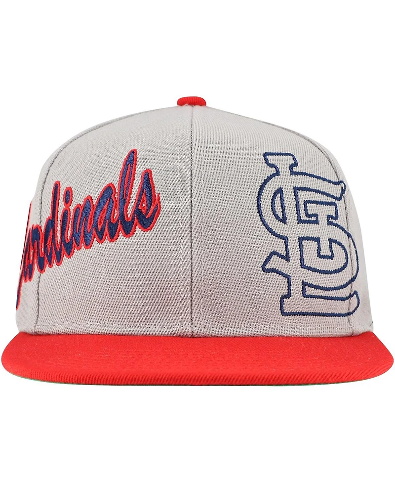 Mitchell & Ness Men's Gray St. Louis Cardinals Knock Out Panel Snapback Hat