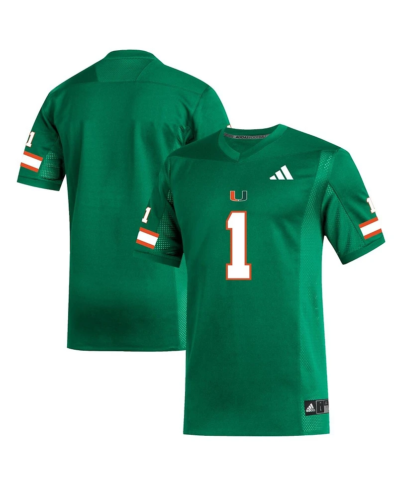Adidas Men's 1 Green Miami Hurricanes Replica Football Jersey