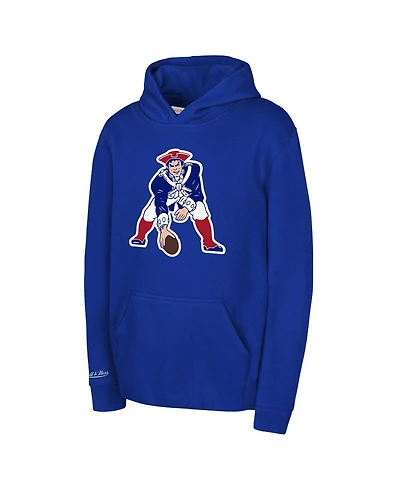 Mitchell & Ness Big Boys and Girls Royal New England Patriots Retro Logo Hoodie