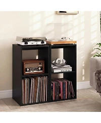 Slickblue 2-Cube Bookshelf with Back Guardrail for Living Room