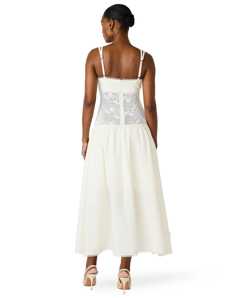 Steve Madden Juniors' Braided Strap Square Neck Midi Dress