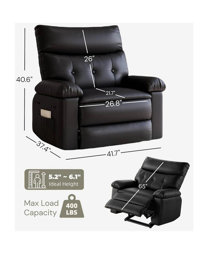 gaomon Oversized Manual Massage Recliner Sofa Chair for Living Room and Bedroom