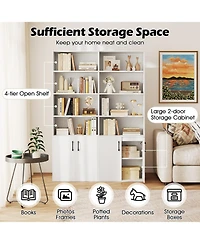 Slickblue 70 Inch Bookshelf 6-Tier with Storage Cabinet and Shelves