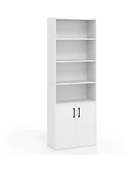 Slickblue 70 Inch Bookshelf 6-Tier with Storage Cabinet and Shelves