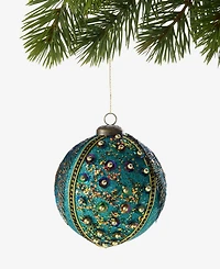 Holiday Lane Peacock Embellished Ball Ornament, Macy's Exclusive
