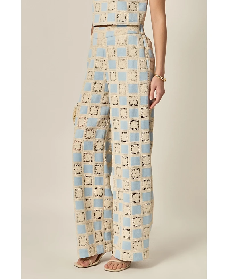 English Factory Women's Crochet Long Pants