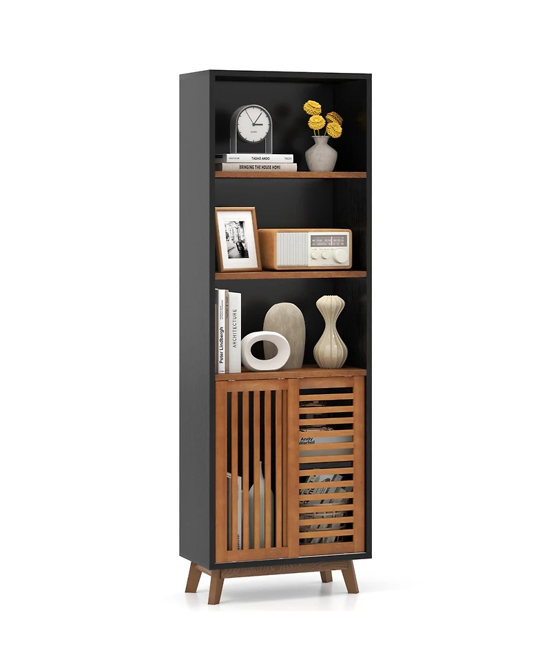 Slickblue Tall 70" Bookcase 5-Tier with Adjustable Storage Shelf