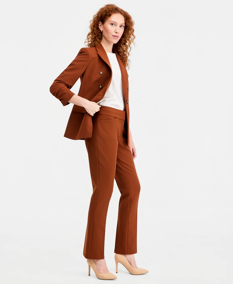 Tahari Asl Petite Mid-Rise Bell Bottom Pants