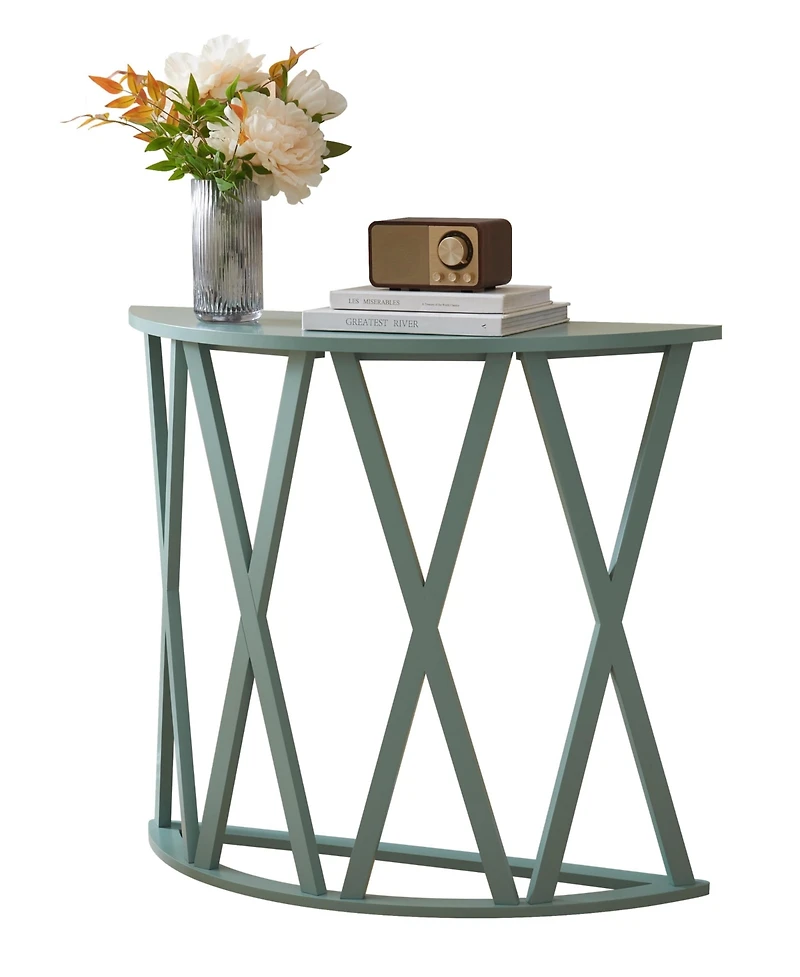Kings Brand Furniture Vienna Console Table - Semicircular Side Coffee for Living Room, Bedroom