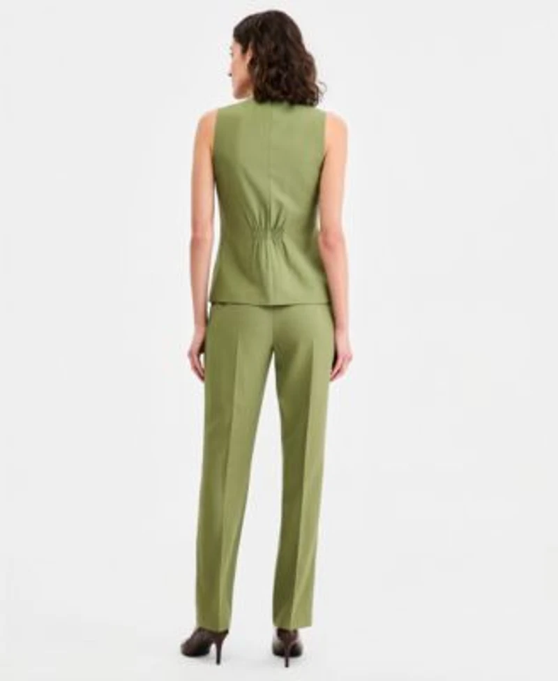 Tahari Asl Crewneck Vest Flare Pants