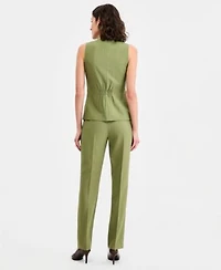 Tahari Asl Crewneck Vest Flare Pants