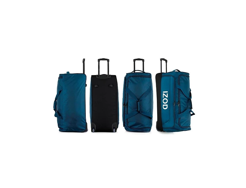 Izod Katy Travel Duffel 4-Piece Set - Lightweight Soft Shell Rolling Bag and Telescopic Handle