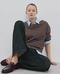 Mango Women's Striped Boatneck Sweatshirt