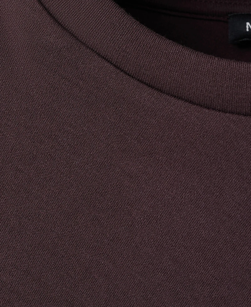 Mango Women's Asymmetrical Hem Fitted Cotton T-Shirt