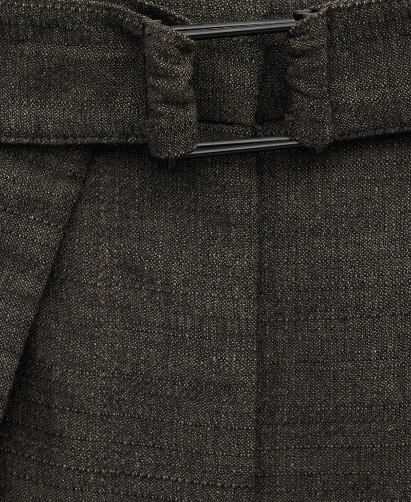 Mango Women's Belt Pleated Pants